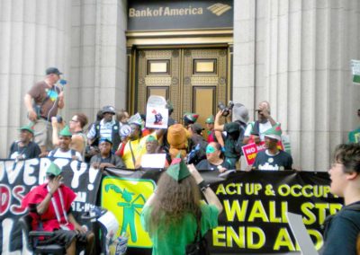 Front of the Robin Hood Tax Contingent at Bank of America