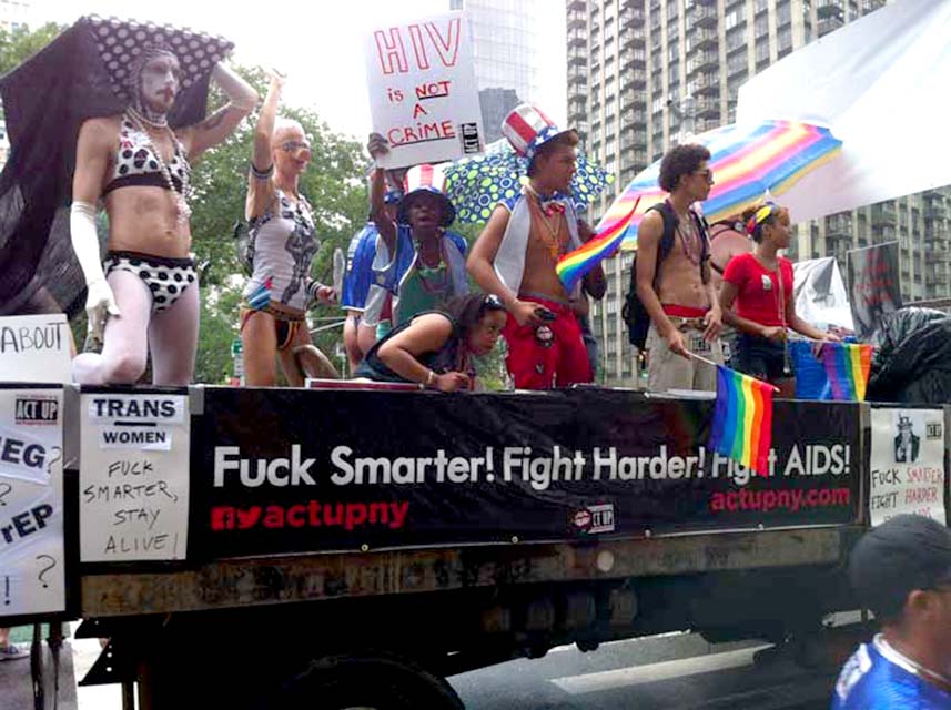 Pride Parade: ACT UP Fuck smarter truck