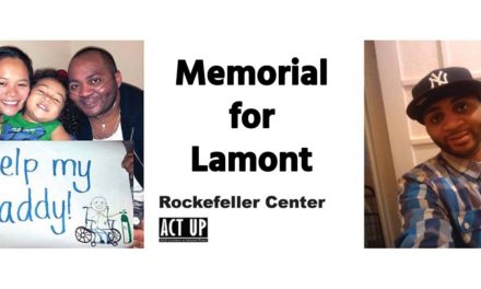 ACT UP Carols At Rockefeller Center to Mourn Lamont Valentin and End HIV-Related Organ Transplant Discrimination