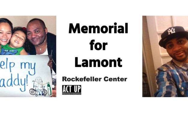 ACT UP Carols At Rockefeller Center to Mourn Lamont Valentin and End HIV-Related Organ Transplant Discrimination