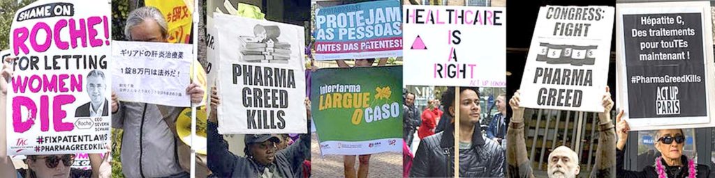 Worldwide, Activists protest Pharma Greed