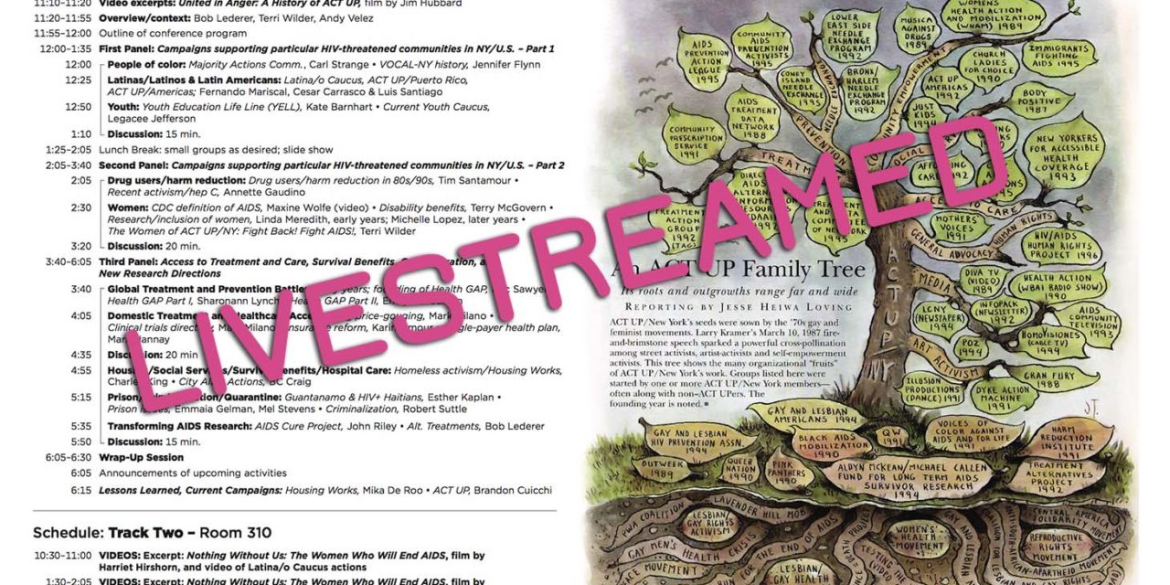 ACT UP 30th Anniv. Conference Being Livestreamed – 11AM – 6:30 PM EST
