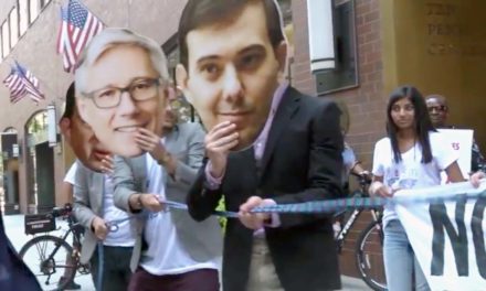 AIDS Activists Tug-of-war with Pharmabro’s Outside Clinton Campaign HQ