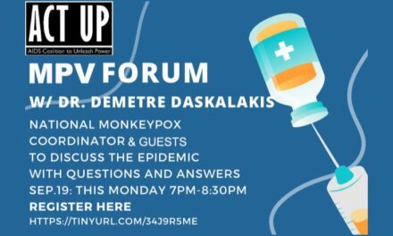 MPV Forum Event with Dr. Demetre Daskalakis on Monday, Sept. 19 at 7PM ET