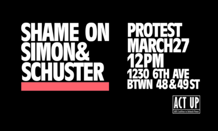 Shame on Simon & Schuster Protest March 27 at Noon
