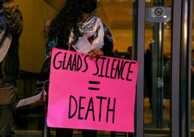 ACT UP protesting GLAAD Media Awards by Alexa Wilkinson