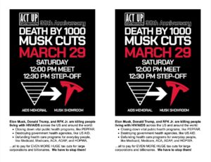 Death By 1000 Musk Cuts Saturday, March 29, 2025 Action